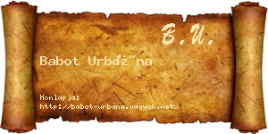 Babot Urbána névjegykártya